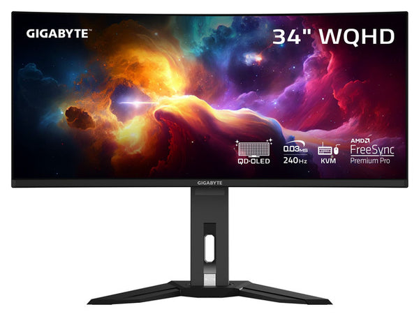 מסך Gigabyte MO34WQC2 QD-OLED WQHD 240Hz 0.03ms FreeSync