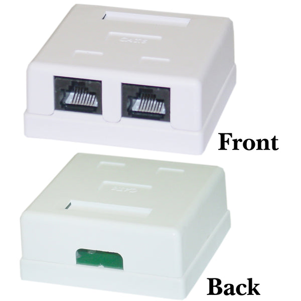 קופסא עם שתי יציאות ללא שקע RJ-45 Deep plastic box Cat6