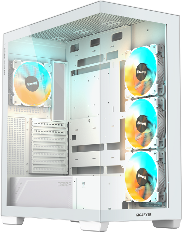מארז לבן GIGABYTE C500 PANORAMIC STEALTH ICE Mid-Tower ATX