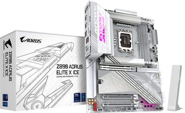 לוח אם Gigabyte Z890 AORUS ELITE X ICE ATX DDR5 LGA1851 לבן
