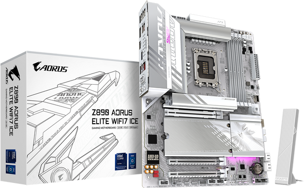 לוח אם Gigabyte Z890 AORUS ELITE WIFI7 ICE ATX DDR5 LGA1851 לבן