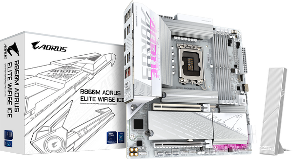 לוח למעבד דור 15 Gigabyte B860M AORUS ELITE WIFI6E ICE ATX 2.5GB
