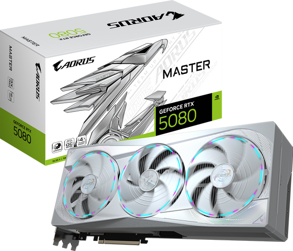 כרטיס מסך AORUS GeForce RTX 5080 MASTER ICE 16G White