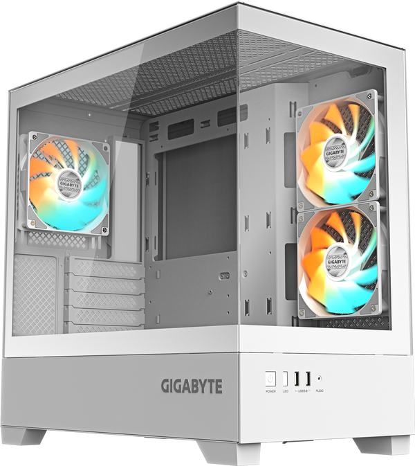 מארז לבן GIGABYTE C201 PANORAMIC ICE Micro-ATX 3XARGB Fans