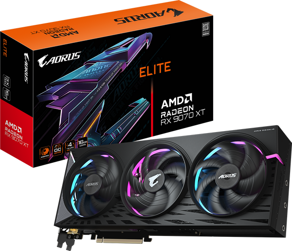 כרטיס מסך GIGABYTE AORUS Radeon RX9070 XT ELITE 16G