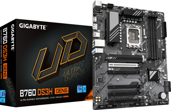 לוח אם אינטל Gigabyte B760 DS3H DDR5 Gen5 ATX DP HDMI LGA1700