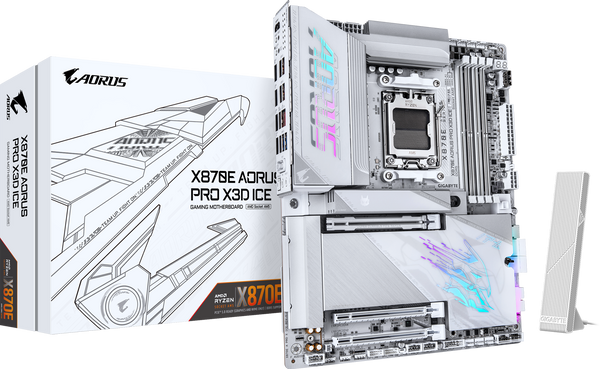 לוח אם GIGABYTE X870E AORUS PRO ICE X3D WIFI7 ATX DDR5 AM5