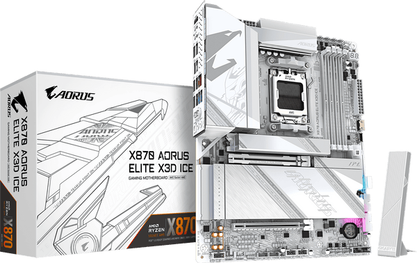 לוח אם Gigabyte X870 AORUS ELITE X3D ICE AMD AM5 WIFI7 ATX