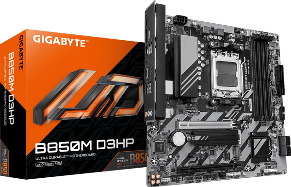 לוח אם Gigabyte B850M D3HP 1.2 mATX DDR5 AM5 1GbE Lan USB-C