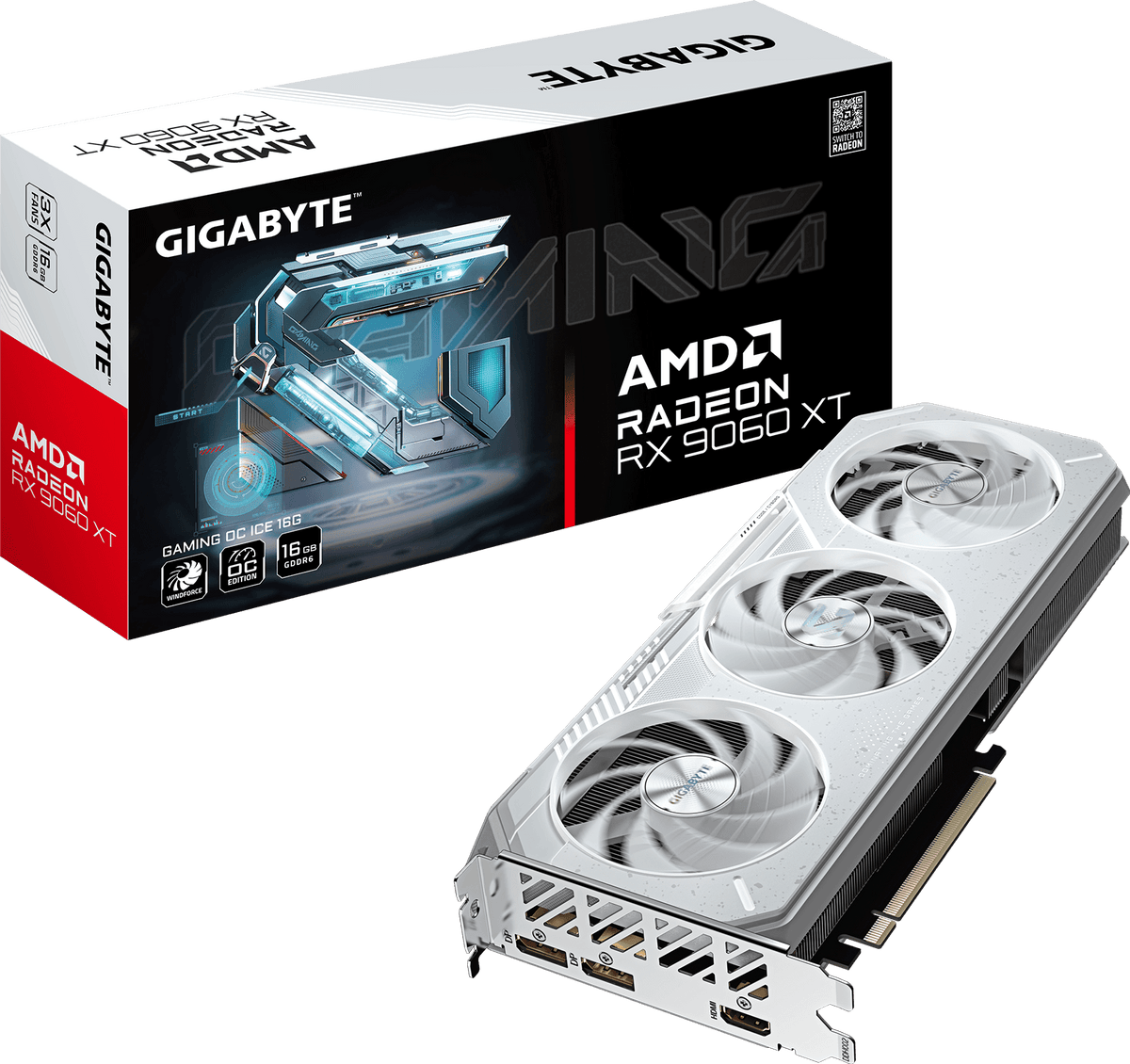 GIGABYTE Radeon RX 9060 XT GAMING OC ICE 16G