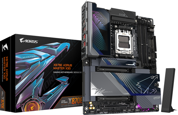 לוח אם Gigabyte X870E A MASTER X X3D 10GB/5GB lan Wifi 7 Usb 4.0