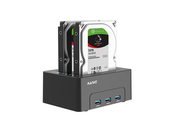 תחנת עגינה ושכפול לשני דיסקים  3.5/2.5 MAIVO USB3.0 Dual Bay