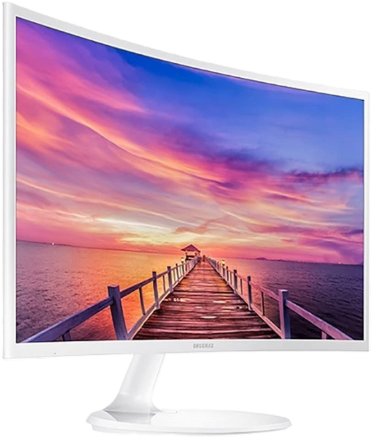 מסך קעור לבן Samsung C27F391FHR FHD VA HDMI VGA 4ms