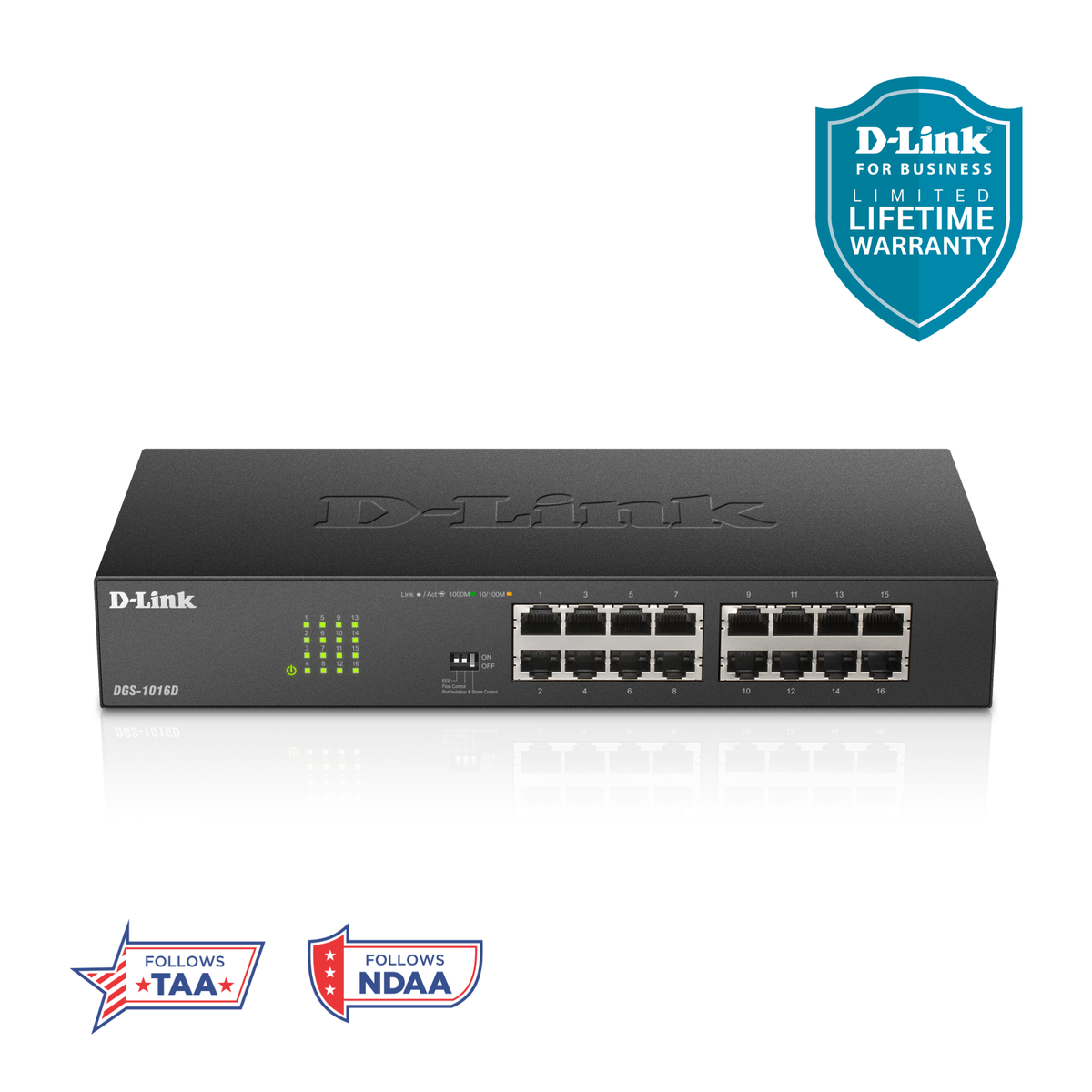 D-Link DGS-1016D 16-Port Gigabit Unmanaged Switch