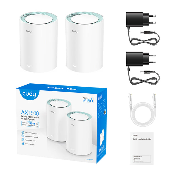 מגביר טווח Cudy M1500 AX1500 MESH WIFI6 System 2 pack