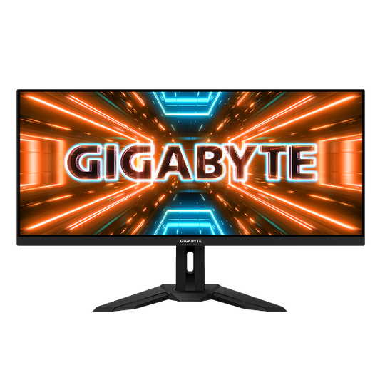 מסך Gigabyte M34WQ 144HZ UWQHD 1MS HDR400 IPS KVM 21:9 SPK BLACK