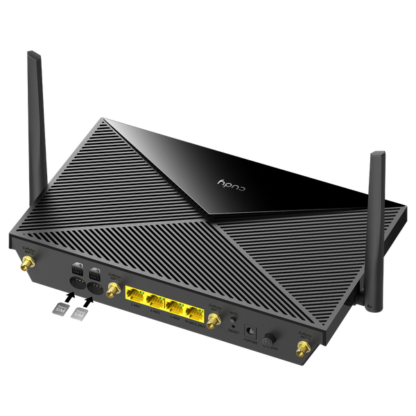 נתב אלחוטי כולל מודם סלולרי CUDY P5 AX3000 WIFI 6 GIGA Dual Sim