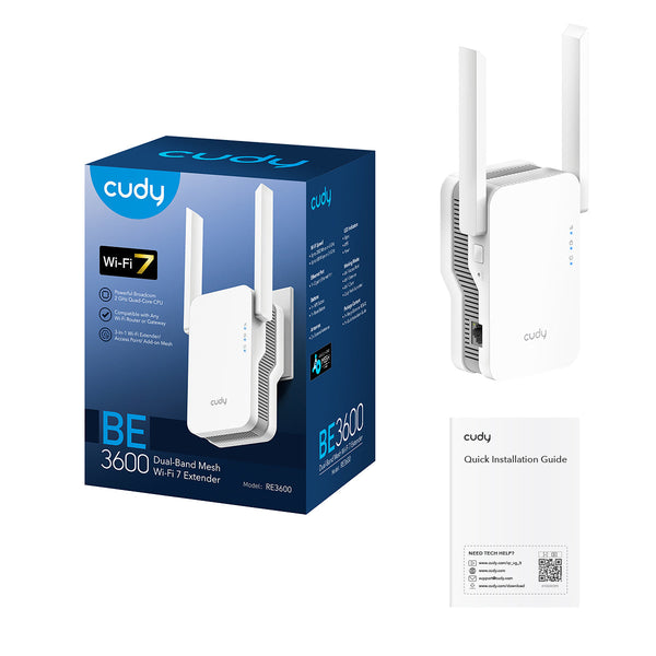 מגדיל טווח Cudy RE3600-IL BE3600 Mesh Wi-Fi 7 Range Extender