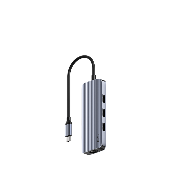 תחנת עגינה 4K-60Hz HDMI 100W PD & CUDY 6-IN-1 USB-C Hub with GbE