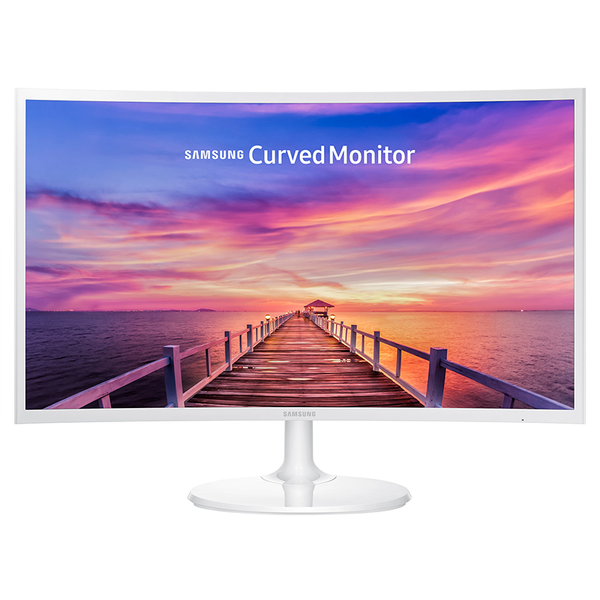 מסך קעור לבן Samsung C27F391FHR FHD VA HDMI VGA 4ms