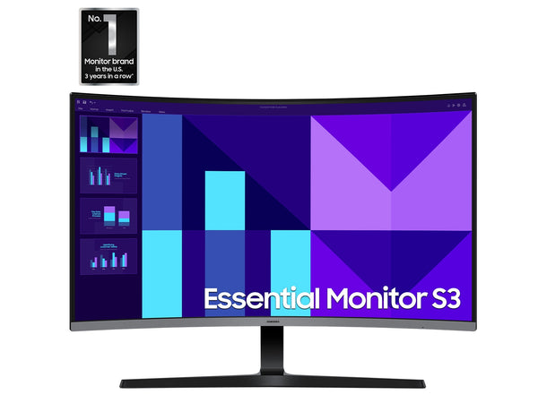 מסך קעור Samsung 32 S3 Essential Monitor FHD 100Hz 4Ms VA Black